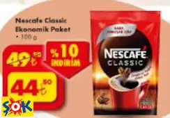 NESCAFE CLASSİC KAHVE EKONOMİK PAKET 100 G NESCAFE CLASSİC KAHVE EKONOMİK PAKET 100 G